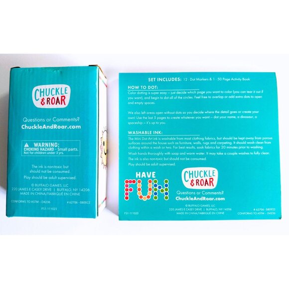 🦃 CHUCKLE & ROAR 12 Mini Dot Markers & 50 Pg Mini Art Activity Book Kit NWT - Picture 2 of 3